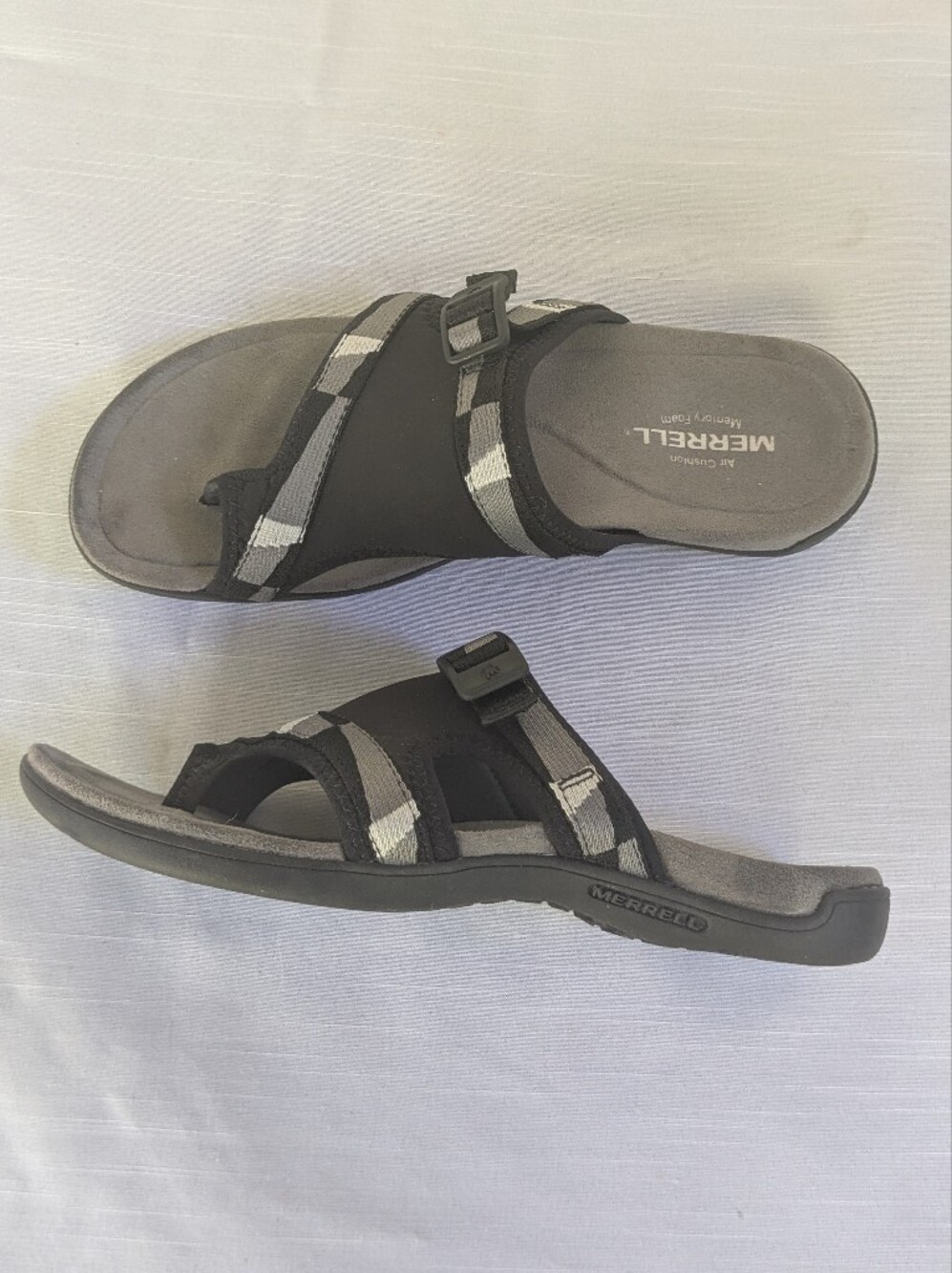 Merrell Men's Black and Gray Slip-On Sandals with Adjustable Strap Sz 8 - Picture 1 of 10